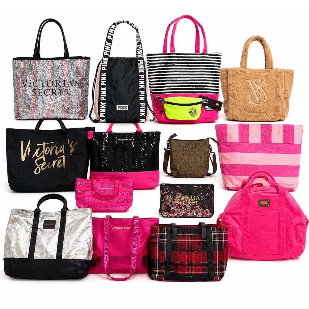 Victoria's Secret Y2K PINK Vintage Duffel/Travel Gym Bag Bundle Of 16 Bags NWT